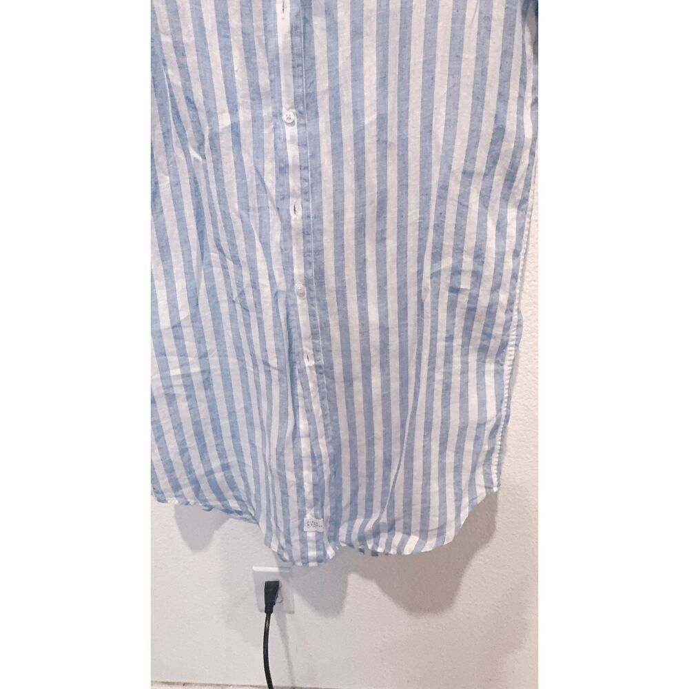 Frank & Eileen RORY dress in Wide White and Blue Stripe in Classic Linen small - Picture 8 of 9